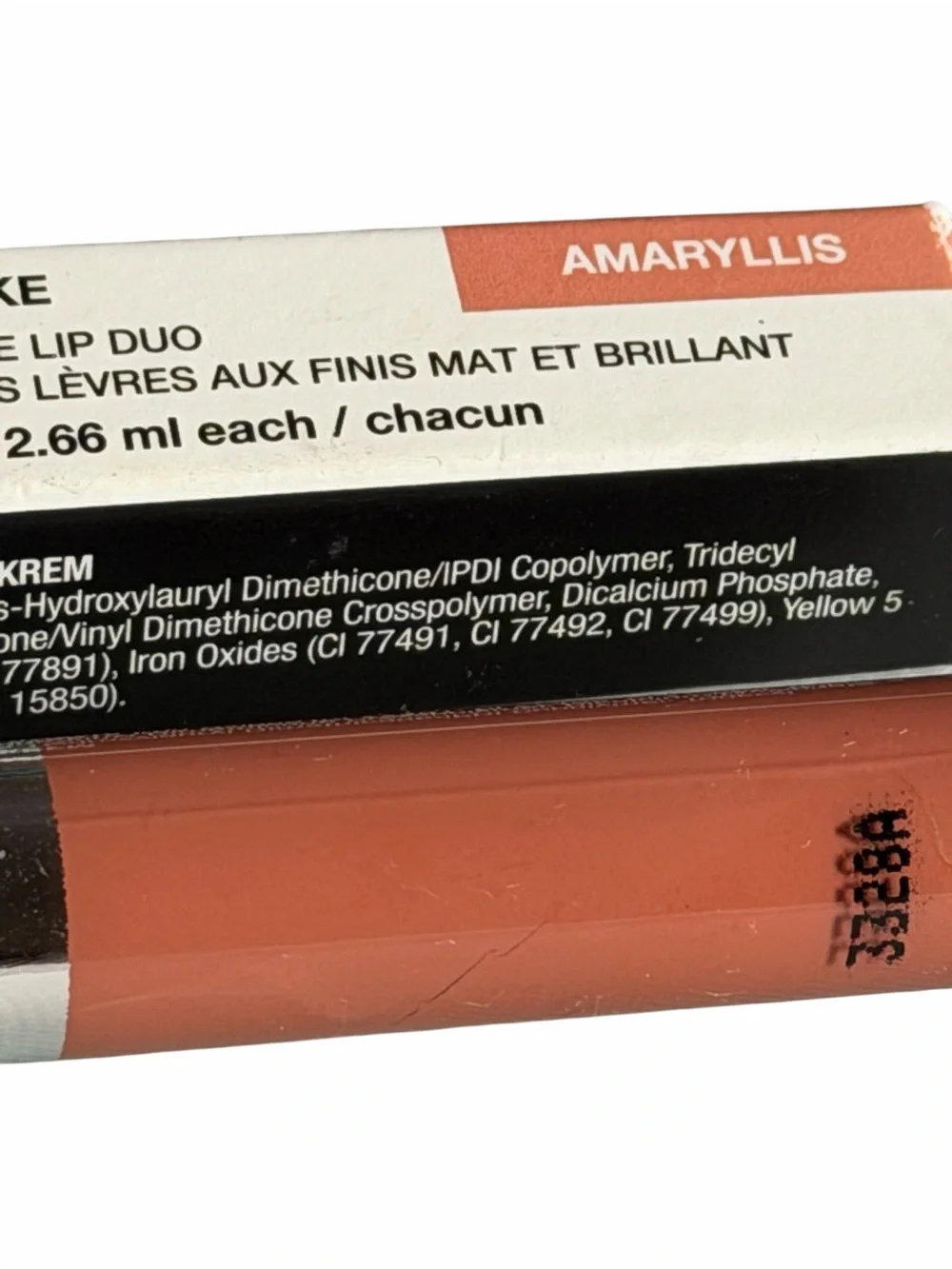Arbonne Double Take Matte & Shine Lip Duo in Amaryllis (Peachy Coral) BNIB